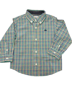SouthBound Blue/Green/Khaki Plaid LS Dress Shirt