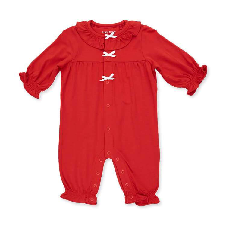 Angel Dear Ribbon Red LS Ruffle Romper