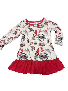 Delta Jax Coastal Christmas LS Dress