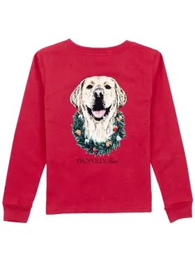Properly Tied Deck The Paws LS Tee - Cabernet