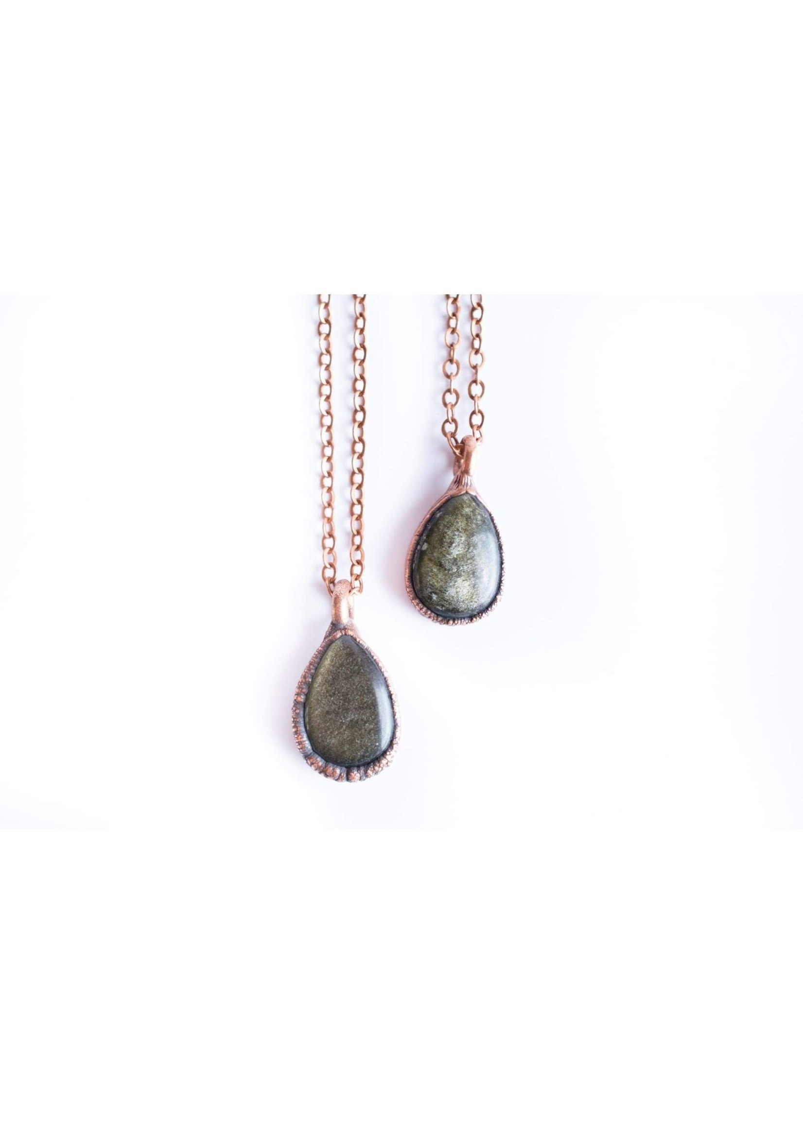 Hawkhouse 18" Copper Sheen Obsidian Necklace