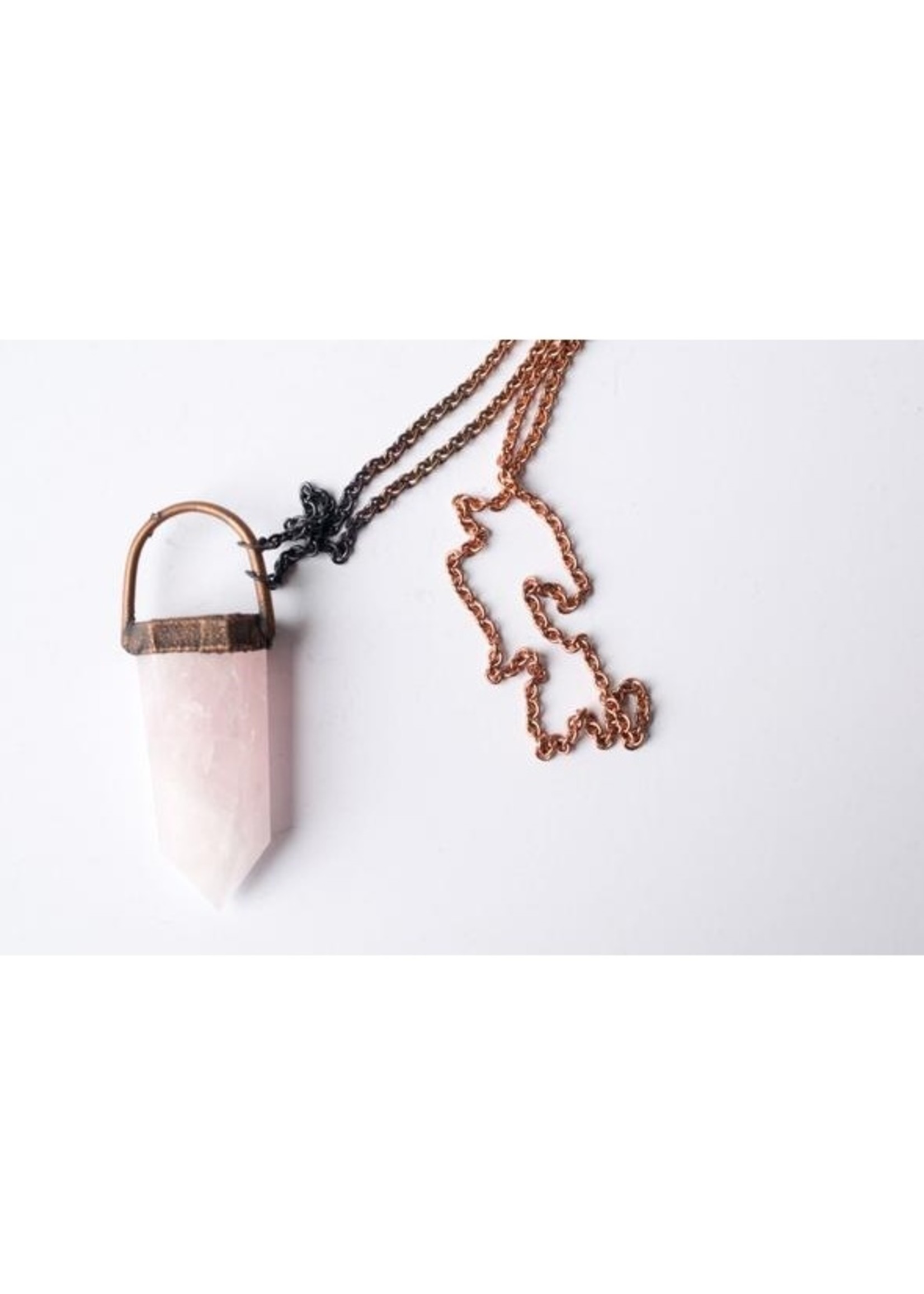 Hawkhouse 30" Copper Rose Quartz Necklace
