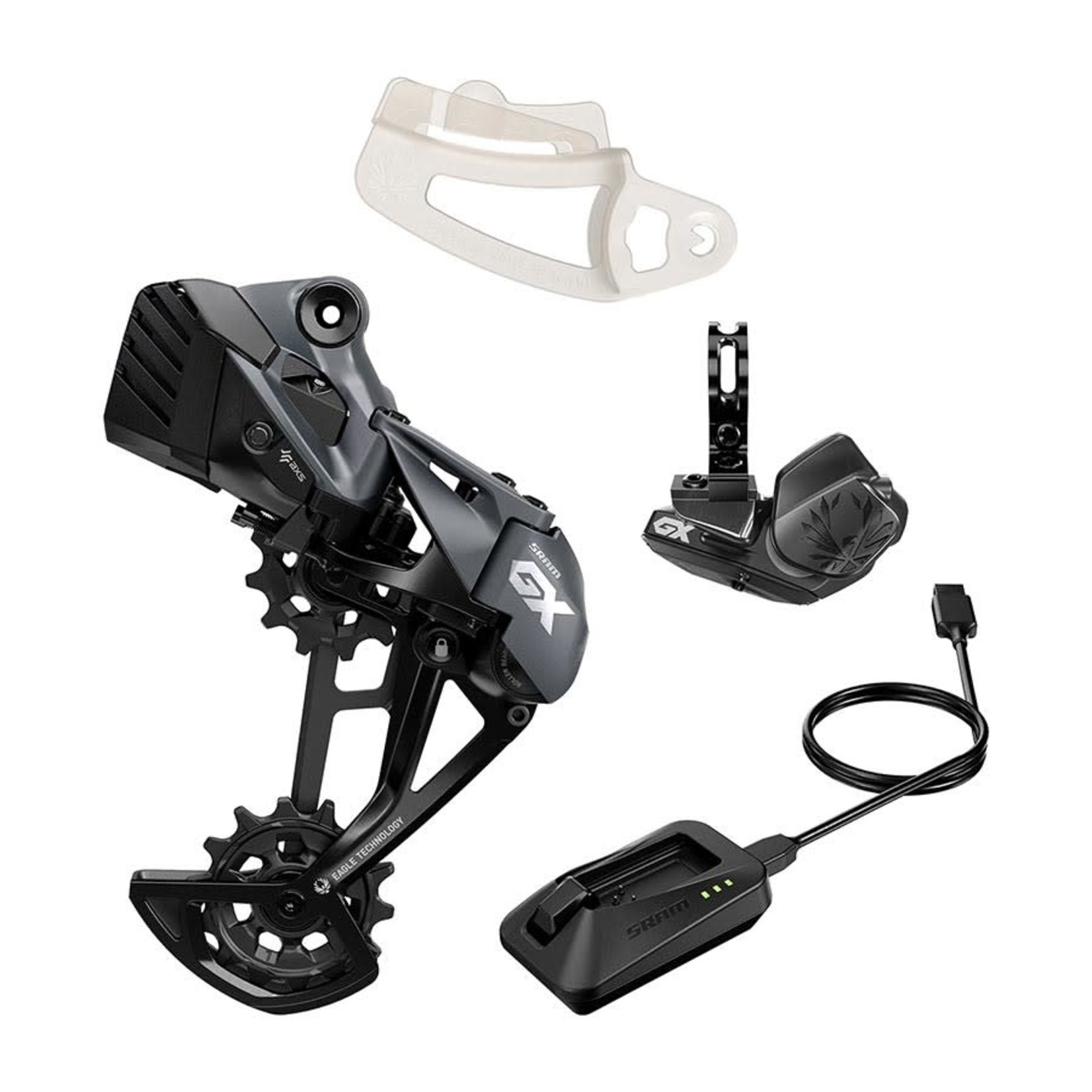 SRAM GX Eagle AXS Upgrade Kit - Rear Derailleur, Battery, Eagle AXS Controller w/ Clamp, Charger/Cord, Chain Gap Tool, Black