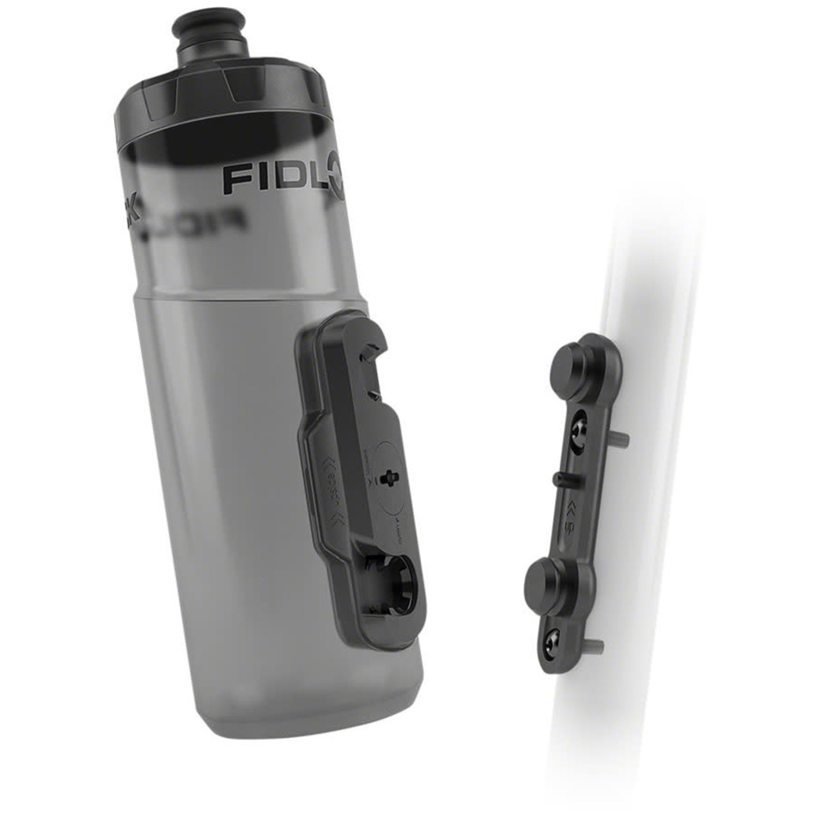 Fidlock TWIST Water Bottle Cage Set - Bike Base Mount, Bolt-On, 600ml, Smoke