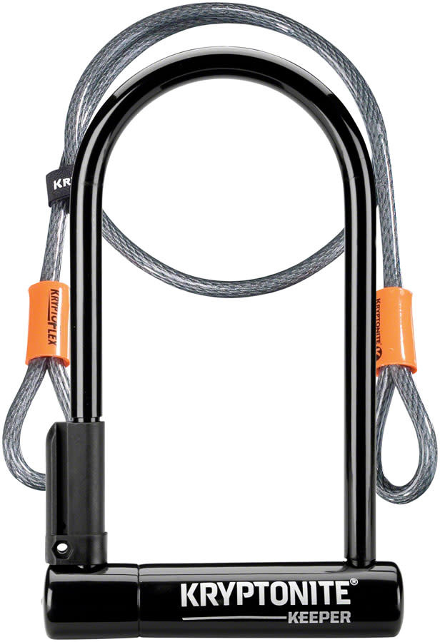 Kryptonite Keeper U-Lock - 4 x 8, Keyed, Black, Includes 4' cable and  bracket - Pedal Driven Co.