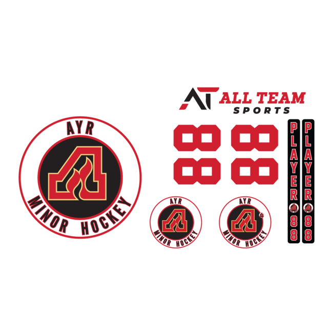 All Team Sports Flames Player Sticker Kits