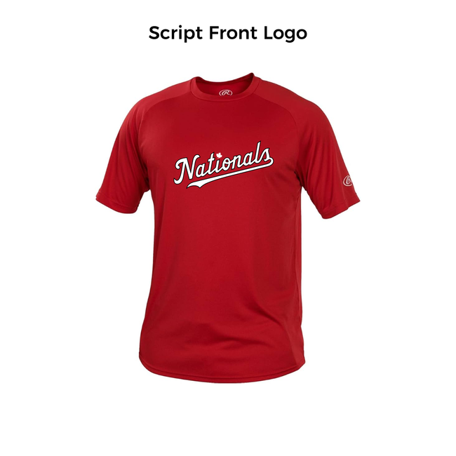 Nationals Rawlings Crew Neck Tech Tee - Youth