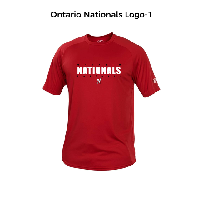 Nationals Rawlings Crew Neck Tech Tee - Youth