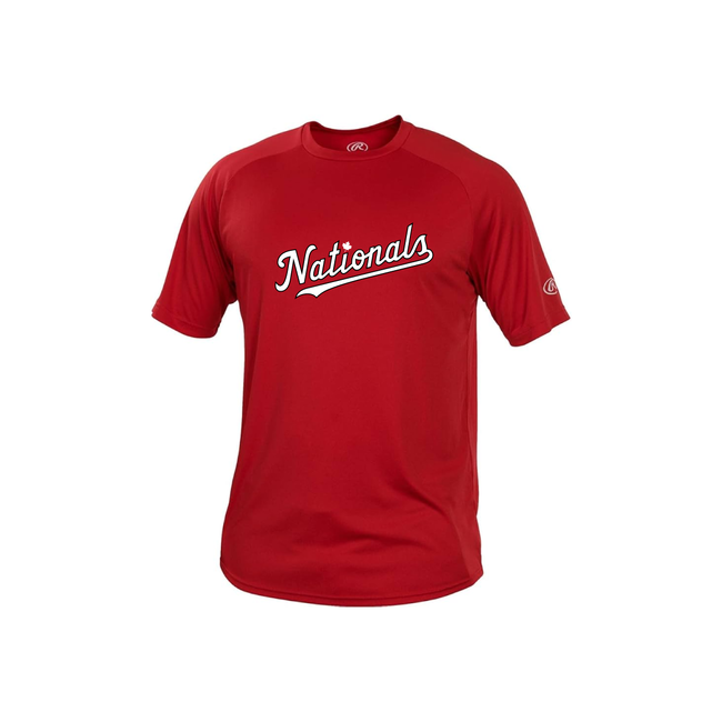 Nationals Rawlings Crew Neck Tech Tee - Youth