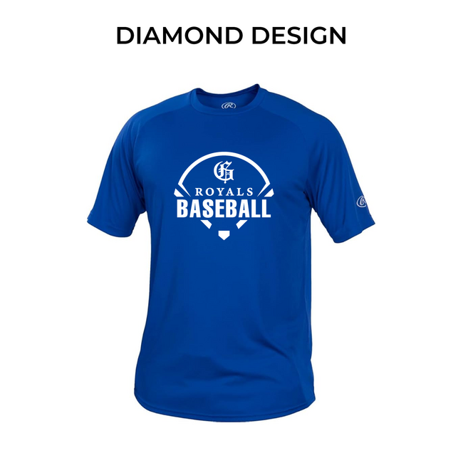 Royals Rawlings Crew Neck Tech Tee - Adult