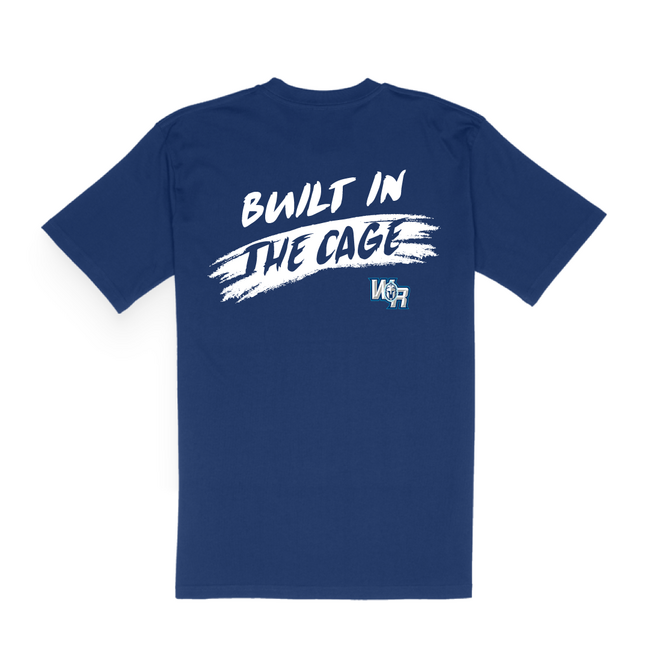 Built In The Cage Navy Polycotton Tee - Adult