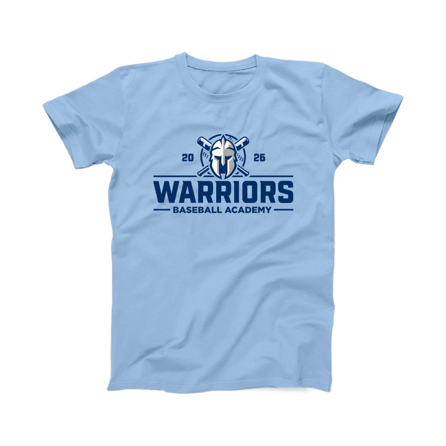 Warriors Baseball Academy Sky Blue Polycotton Tee - Adult