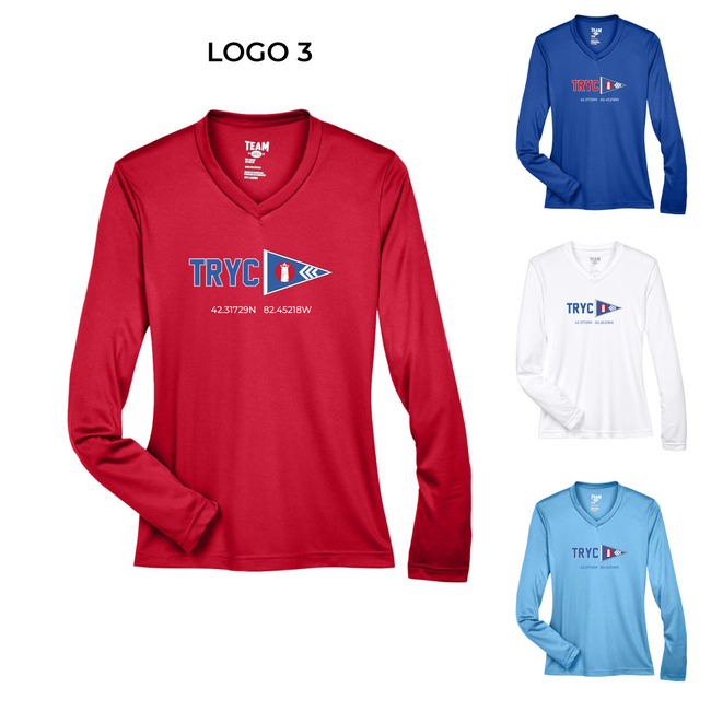 TRYC Long Sleeve Performance V-Neck Tech Tee - Women's