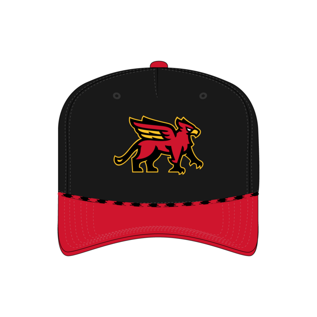 GGHA AT Custom Black/Red Rope Hat - Gryphon Logo
