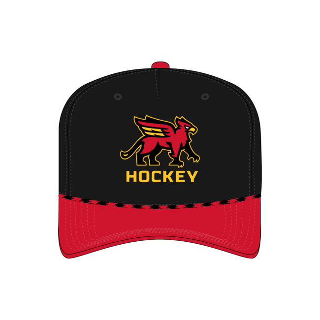 GGHA AT Custom Black/Red Rope Hat - Gryphon Hockey