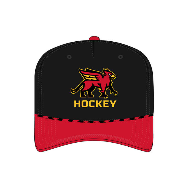 GMHA AT Custom Black/Red Rope Hat - Hockey Logo