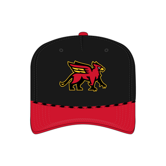 Beatons Wholesale GMHA AT Custom Black/Red Rope Hat - Gryphon Logo