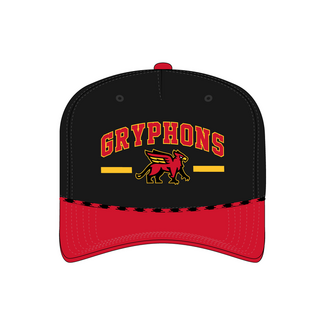 Beatons Wholesale GMHA AT Custom Black/Red Rope Hat - Gryphon Stripe Logo