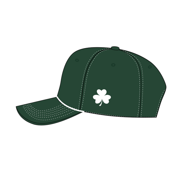 All Team Sports Shamrocks Green Custom All Team Performance Rope Hat - Shamrocks & Clover Logo