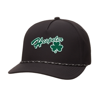 All Team Sports Shamrocks Black Custom All Team Performance Rope Hat - Hespeler Logo