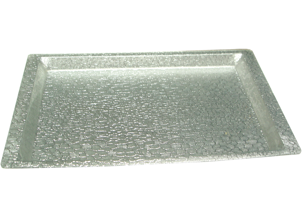 Winco Acrylic Tray,  Silver w/Snake Texture, 20-3/4" x 12-3/4"
