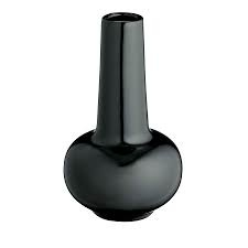 Tablecraft Vase, Black Porcelain, 5-1/2"