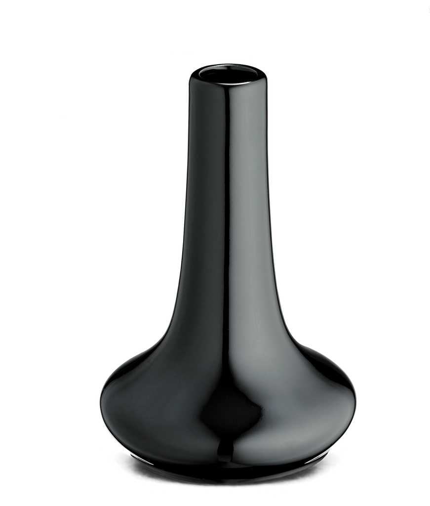 Tablecraft Vase, Black Porcelain, 5-3/4"