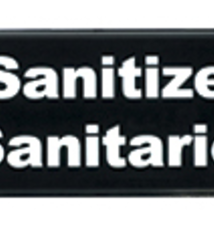 Tablecraft "Sanitize/Sanitario" Sign (English/Spanish), 3" x 9"