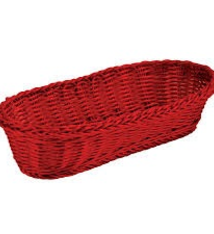 Tablecraft Ridal Oblong Basket, Red, 15" x 6-1/2" x  3-1/4"