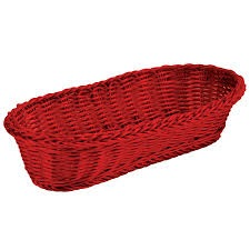 Tablecraft Ridal Oblong Basket, Red, 15" x 6-1/2" x  3-1/4"