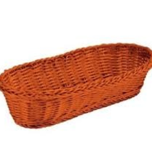 Tablecraft Ridal Oblong Basket, Orange, 15" x 6-1/2" x 3-1/4"