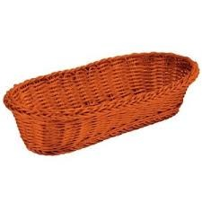 Tablecraft Ridal Oblong Basket, Orange, 15" x 6-1/2" x 3-1/4"