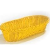 Tablecraft Ridal Oblong Basket, Yellow, 15" x 6-1/2" x 3-1/4"