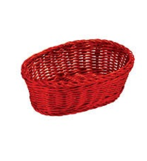 Tablecraft Ridal Oval Basket, Red, 9-1/4" x  6-1/4" x  3-1/4"