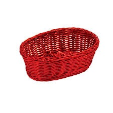 Tablecraft Ridal Oval Basket, Red, 9-1/4" x  6-1/4" x  3-1/4"