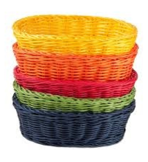 Tablecraft Ridal Oval Basket, Orange, 9-1/4"  x  6-1/4"  x  3-1/4"