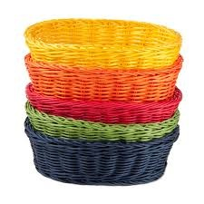 Tablecraft Ridal Oval Basket, Orange, 9-1/4"  x  6-1/4"  x  3-1/4"