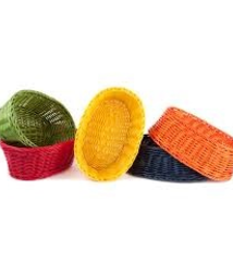 Tablecraft Ridal Oval Basket, Yellow, 9-1/4"  x  6-1/4" x  3-1/4"