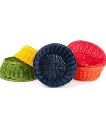 Tablecraft Ridal Round Basket, Blue, 8-1/4" x  3-1/4"