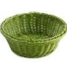Tablecraft Ridal Round Basket, Green, 8-1/4"  x  3-1/4"