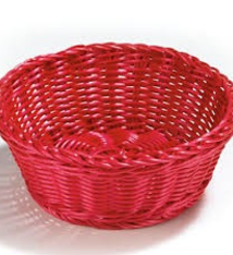 Tablecraft Ridal Round Basket, Red, 8-1/4" x  3-1/4"