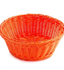 Tablecraft Ridal Round Basket, Orange, 8-1/4"  x  3-1/4"