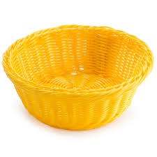 Tablecraft Ridal Round Basket, Yellow, 8-1/4" x  3-1/4"