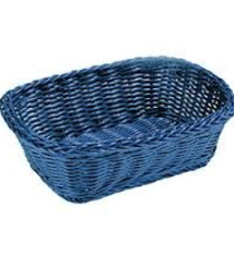 Tablecraft Ridal Rectangular Basket, Blue, 11-1/2"  x  8-1/2'  x  3-1/2"