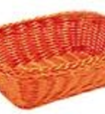 Tablecraft Ridal Rectangular Basket, Orange,  11-1/2" x  8-1/2"  x 3-1/2"