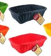 Tablecraft Ridal Rectangular Basket, Yellow,  11-1/2" x  8-1/2" x  3-1/2"