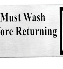 Tablecraft Sign, "Employee Must Wash Hands Before Returning To Work", 3" x 9"