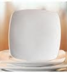 CAC Flat Plate, CLINTON, Porcelain, Sq, White, 6-7/8" (3 Doz)