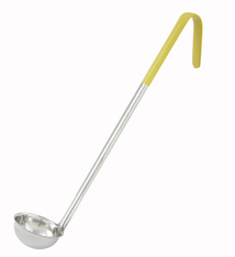 Winco Ladle, S/S, One-Piece, 1 oz, Yellow Hdl