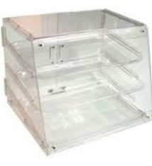 Thunder Group Pastry Display, Acrylic, 3 Trays, 21" x 17-1/4" x 16-1/2"